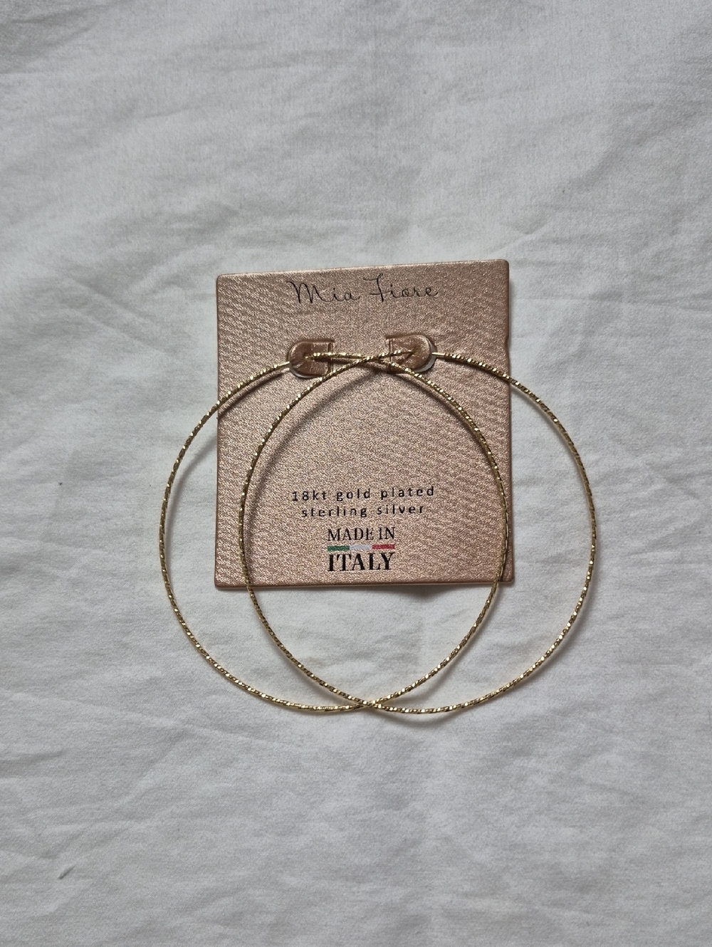 Mia Fiore 18K Gold-Plated Textured Hoop Earrings - Gold